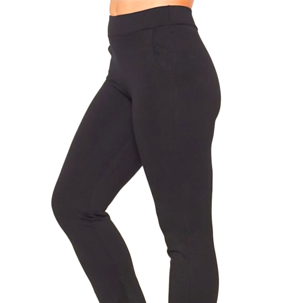 Ruby Ribbon Slim Ponte Pants Black XL – Sleek, Flattering Fit!